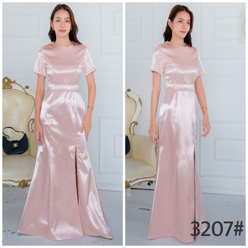 FN3207 ราตรียาวผ่าหน้า ชุดเดรสเพื่อนเจ้าสาว เนื้อผ้าหรูหรา LUXURY707 มุมมองที่ 4