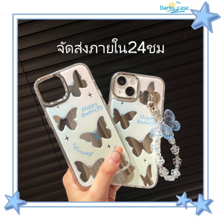 🎈จัดส่งภายใน24ชม🎈เคส for iPhone 11 14 Pro Max Case for iPhone 12 13 ป้องกันการตก การป้องกัน พื้นผิวกระจก พร้อม ผีเสื้อ