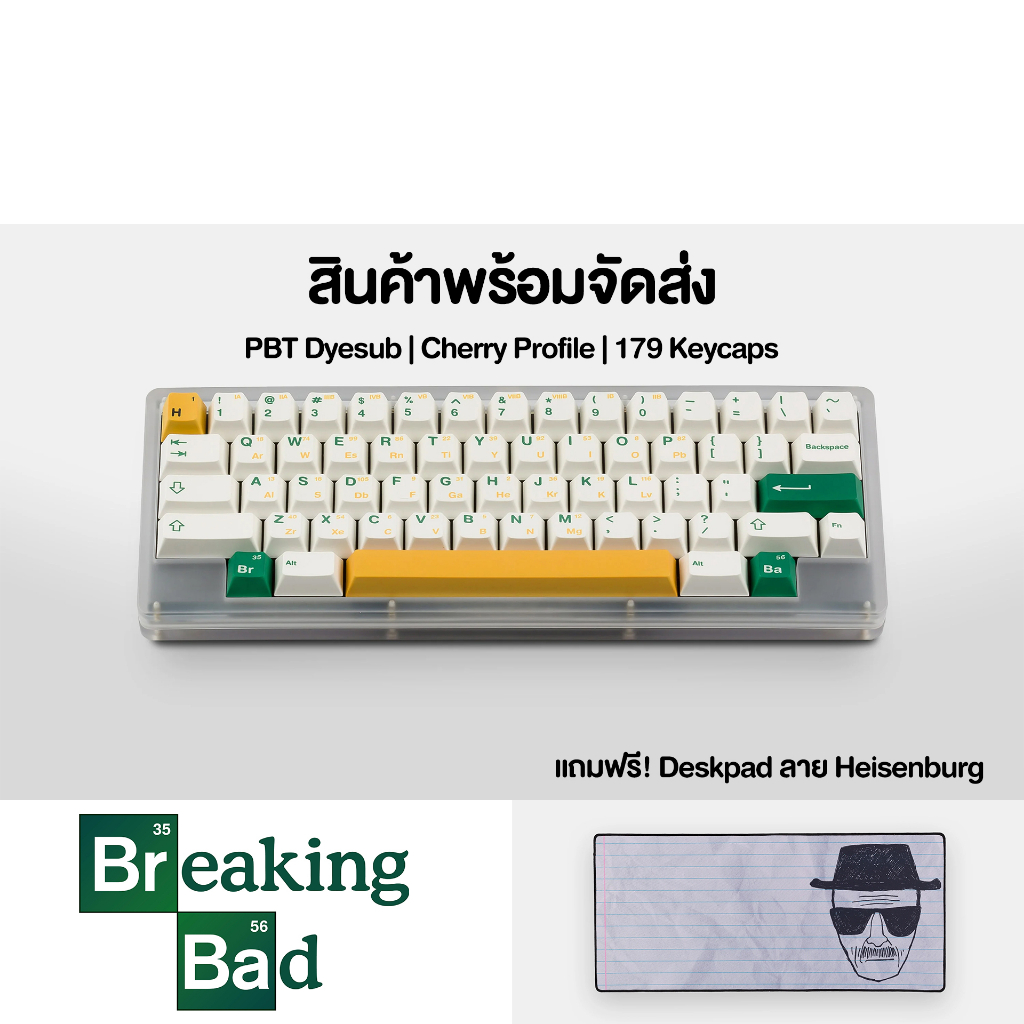 NovelKeys HEISENBERG Keycaps + BREAKING BAD™ DESKPADS เซ็ตดูโอคีย์แคป