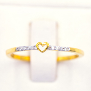 แหวนเพชรหัวใจโปร่ง แหวนเพชร แหวนทองเพชรแท้ ทองแท้ 37.5% (9K) ME010