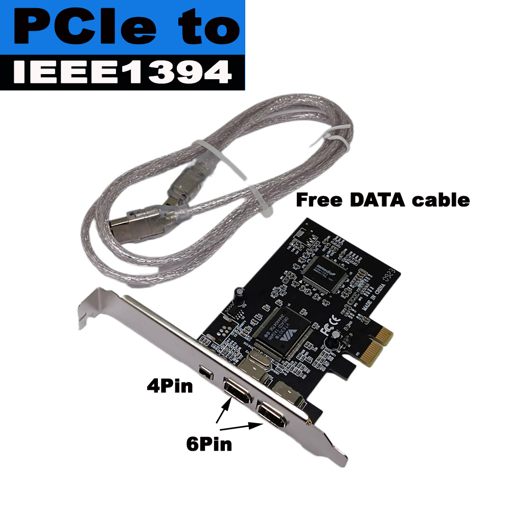 PCIE 3 Ports 1394a 1394b Firewire Expansion Card PCIExpress