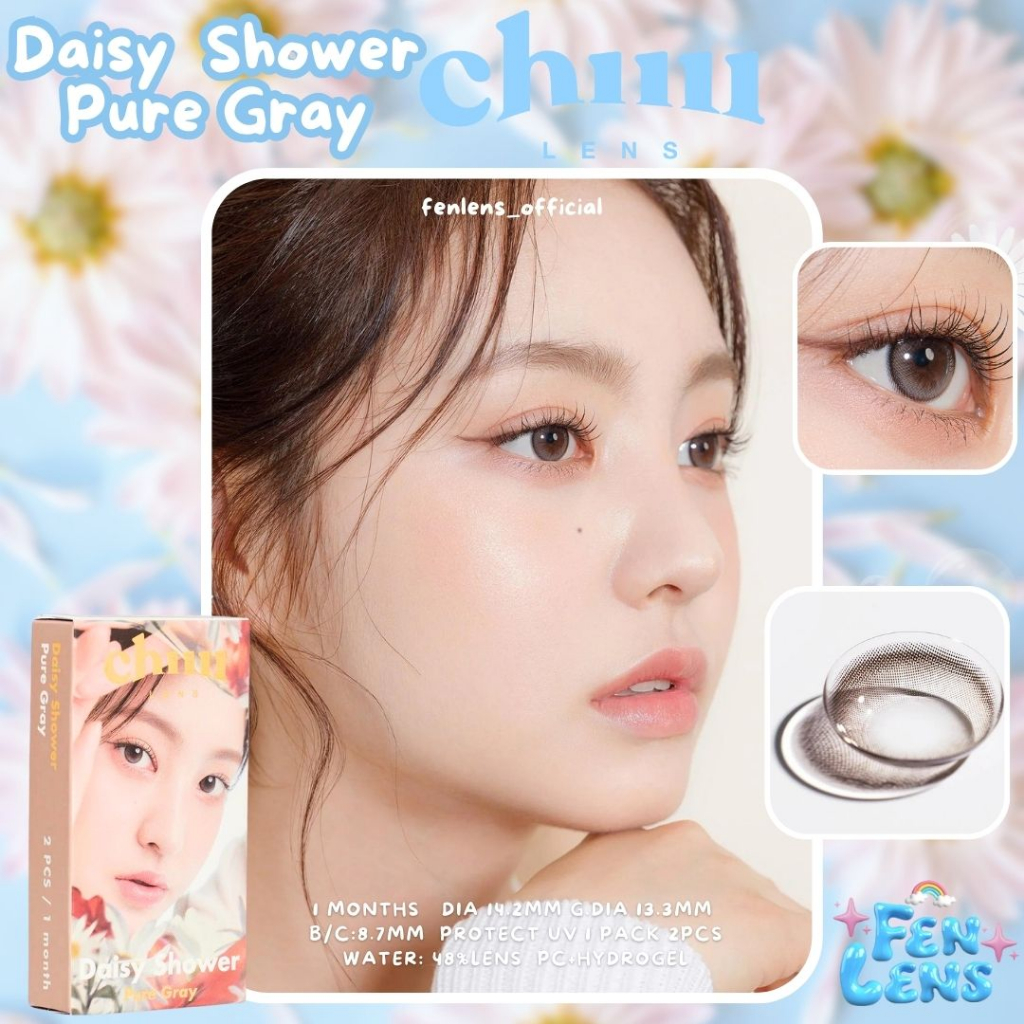 fenlens-chuu-lens-สี-daisy-shower-pure-gray-เลนส์รายเดือน