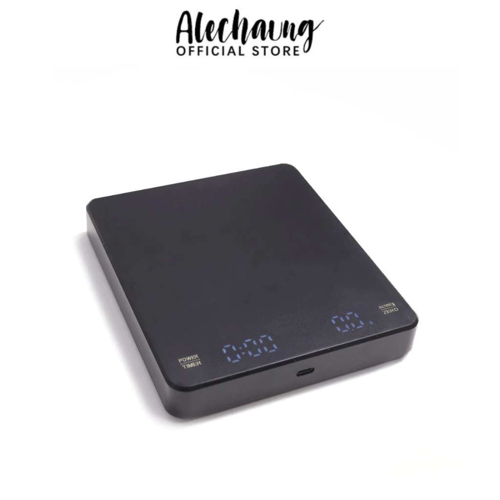 Alechaung เครื่องชั่งกาแฟดิจิตอล ความละเอียด 0.1 กรัม พร้อมหน้าจอ LCD และฟังก์ชันตั้งเวลา
