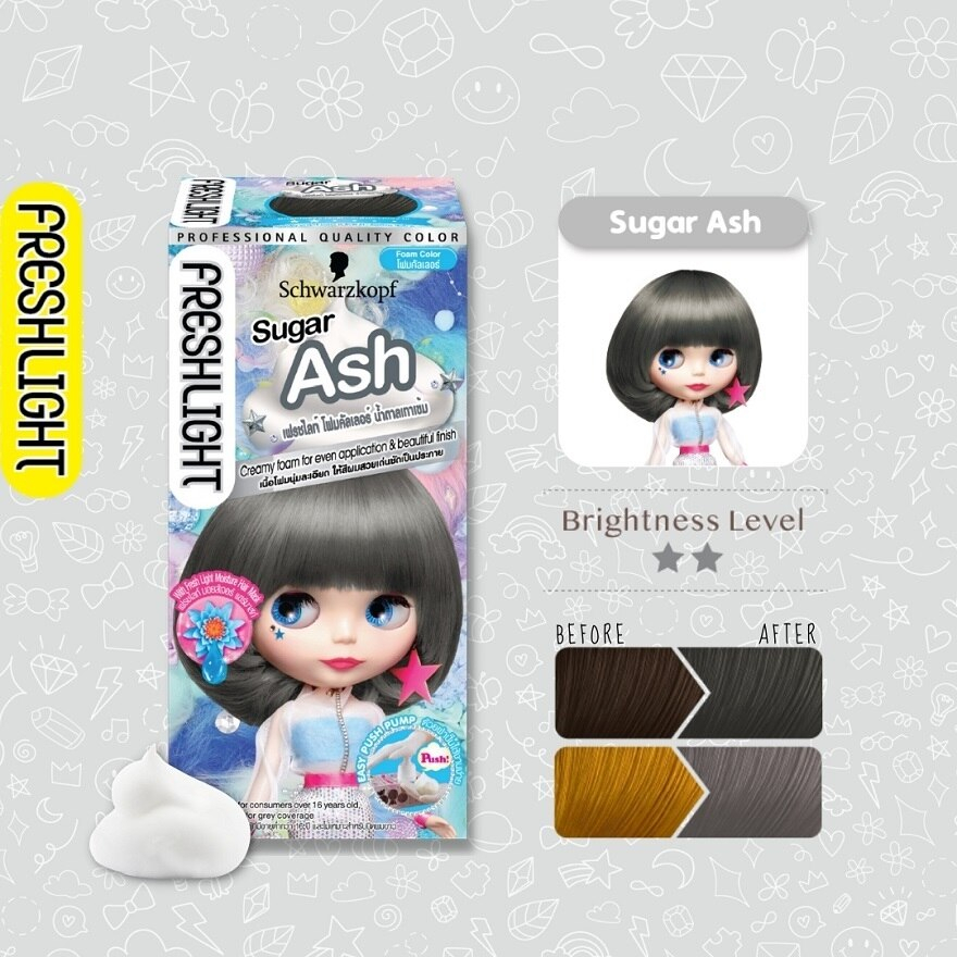 schwarzkopf-freshlight-foam-sugar-ash-box-set-สีน้ำตาลเทาเข้ม-2-กล่อง-รับฟรี-กระเป๋าผ้า-stay-colorful-1-ใบ