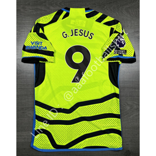 เสื้อฟุตบอล เกรด player Arsenal Away อาเซน่อล เยือน 2023/24 เบอร์ชื่อ 9 G.JESUS
