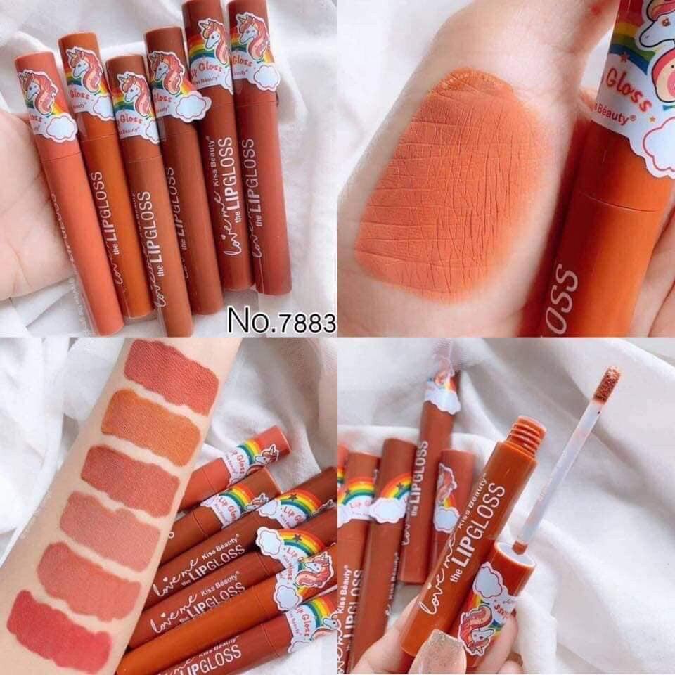 7883-03a-ลิปจุ่ม-kiss-beauty-ลิปสายฝอ-ลิปเนื้อแมท-ลิปกลอส-ลิปกลอสโทนนุ้ดๆหน่อย-ลิปกลอสจุ่ม-กลิ่นหอมมาก