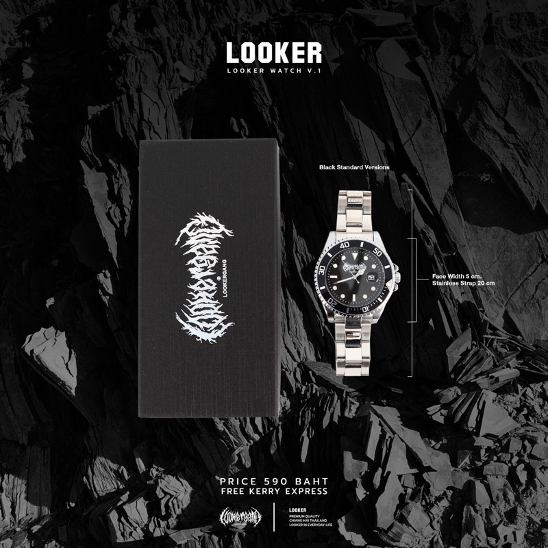 looker-นาฬิกาสีเงินหน้าปัดดำสุดหรู-โลโก้-looker-9-clothing