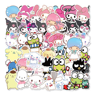 ✨พร้อมส่ง✨SANRIO My Melody KITTY ANIME ผสม sticker มาย เมโลดี้ สติกเกอร์กันน้ำรูปแบบที่แตกต่างกัน 50-100ชิ้น