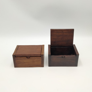 กล่องเก็บของ ไม้สักเก่า ใส่นามบัตร (8x12xh6 ซม) มี 2 สี