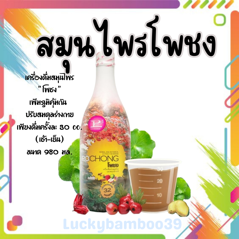 สมุนไพรโพชง POCHONG (1 ขวดใหญ่) ขนาด 980 มล. สมุนไพร เพื่อสุขภาพของ ...