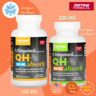 พร้อมส่ง ✨ Jarrow Formulas Ubiquinol QH-Absorb 100 mg & 200 mg CoQ10 ที่ดีที่สุด Co enzyme q10