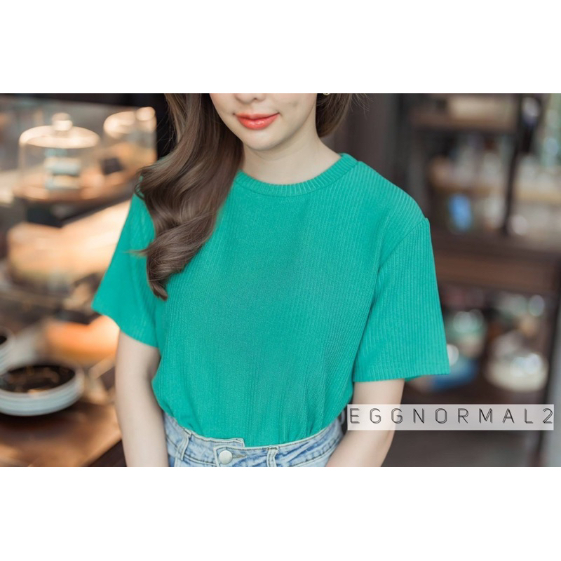 la-dress-l40-906-เสื้อคอกลมแขนสั้น-ผ้าร่องเนื้อนิ่ม