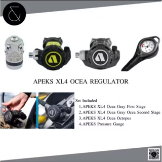 APEKS - ท่อสน็อคเกิ้ล Apeks XL4 Ocea Regulator Set (Grey)