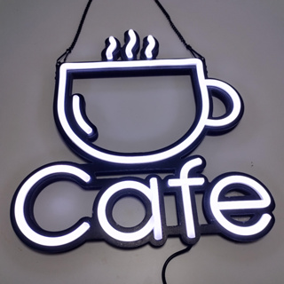 ป้ายไฟ ป้ายไฟร้าน ป้ายไฟกาแฟ ป้ายไฟopen ป้ายไฟled ป้ายไฟนีออน ป้ายไฟcoffee cafe ร้านกาแฟคาเฟ่ แสงสีขาว