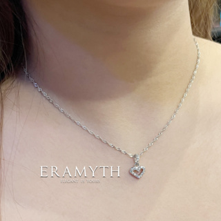 Eramyth Jewelry: สร้อยคอพร้อมจี้ หัวใจ เงินแท้925 ฝั่งด้วยเพชรสวิสCZ SF-0192+CN-0011 (พร้อมส่ง)