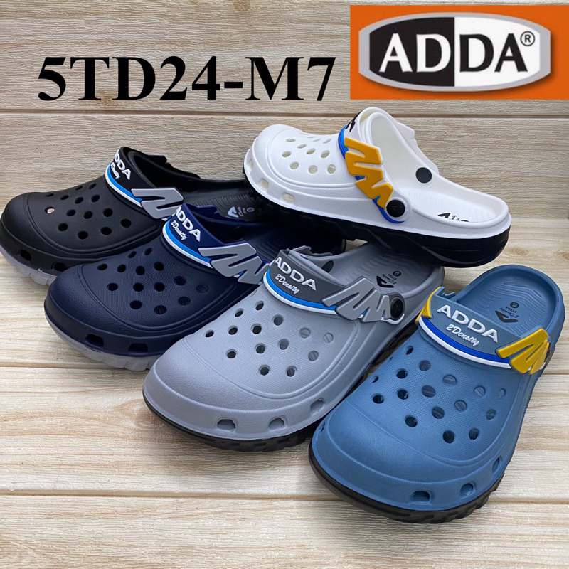 ADDA 5TD24 -M7 รองเท้าแตะสวม (หัวโต) Size 7-10 สีดำ/กรม/ขาว/เทา/ฟ้า ...