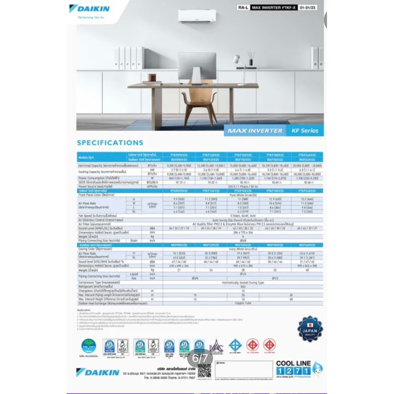 แอร์บ้าน-daikin-รุ่น-max-inverter-kf-series-ftkf-x-12-000-บีทียู