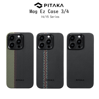 Pitaka Mag Ez Case 3/4 เคสกันกระแทกเคฟล่าแท้100%เกรดพรีเมี่ยม เคสสำหรับ iPhone14/15 Series(ของแท้100%)
