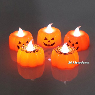 🇹🇭❗️เทียฮาโลวีนฟักทอง เทียนฮาโลวีน เทียนแมงมุม ตกแต่งวันฮาโลวีน halloween LED candle