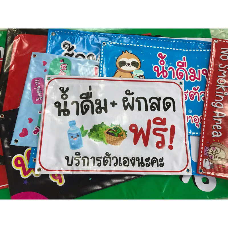 ไวนิล-น้ำดื่ม-ผักสดฟรี-บริการตัวเอง-แบบน่ารัก