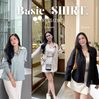 basic shirt(รหัสBS)เสื้อเชิ้ตผ้าคอตตอนสลาฟ เสื้อเชิ้ต