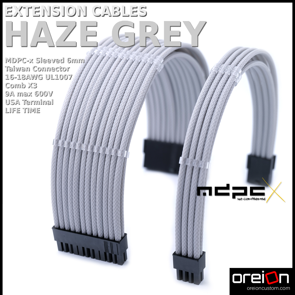 สายถักแต่งคอม เทาอ่อน Extensions Sleeved PC Cable [เทาอ่อน][MDPCX