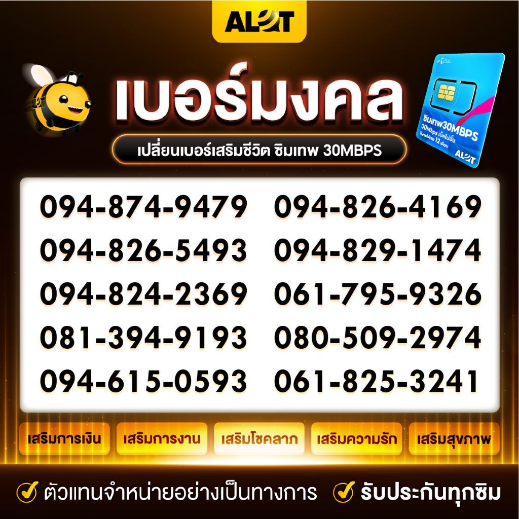 ภาพหน้าปกสินค้ามงคล ซิมเทพ 30 mbps เลขคู่มงคล เบอร์เทพ เบอร์ดี ซิม 30mbps ไม่อั้นไม่ลดสปีด  A lot