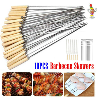 【COD】💥พร้อมส่ง💥 10PCS BBQ Skewers 33cm ไม้เสียบ BBQ ไม้เสียบย่างบาร์บีคิว อุปกรณ์ย่างบาร์บีคิว