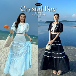 FLAT2112 FF0452 : CRYSTAL BAY CROPPED TOP &amp; MAXI SKIRT SET ชุดเซ็ท เซ็ทเสื้อกระโปรง ผ้าลูกไม้