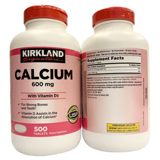 🔥🔥Exp.02/2026 Kirkland Signature Calcium 600 mg with Vitamin D3 500 เม็ด