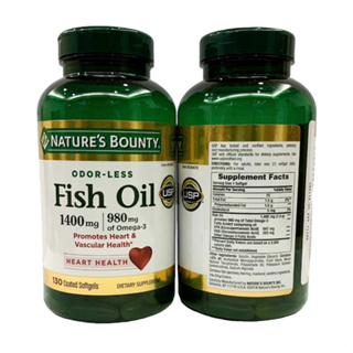 🔥🔥Exp.10/2025 Natures Bounty Fish Oil 1400 mg 130 เม็ด