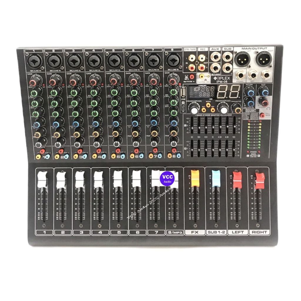 เพาเวอร์มิกเซอร์ IPLEX IPM-08 PROFESSIONAL MIXER CONSOLE 8ช่อง มี USB ...