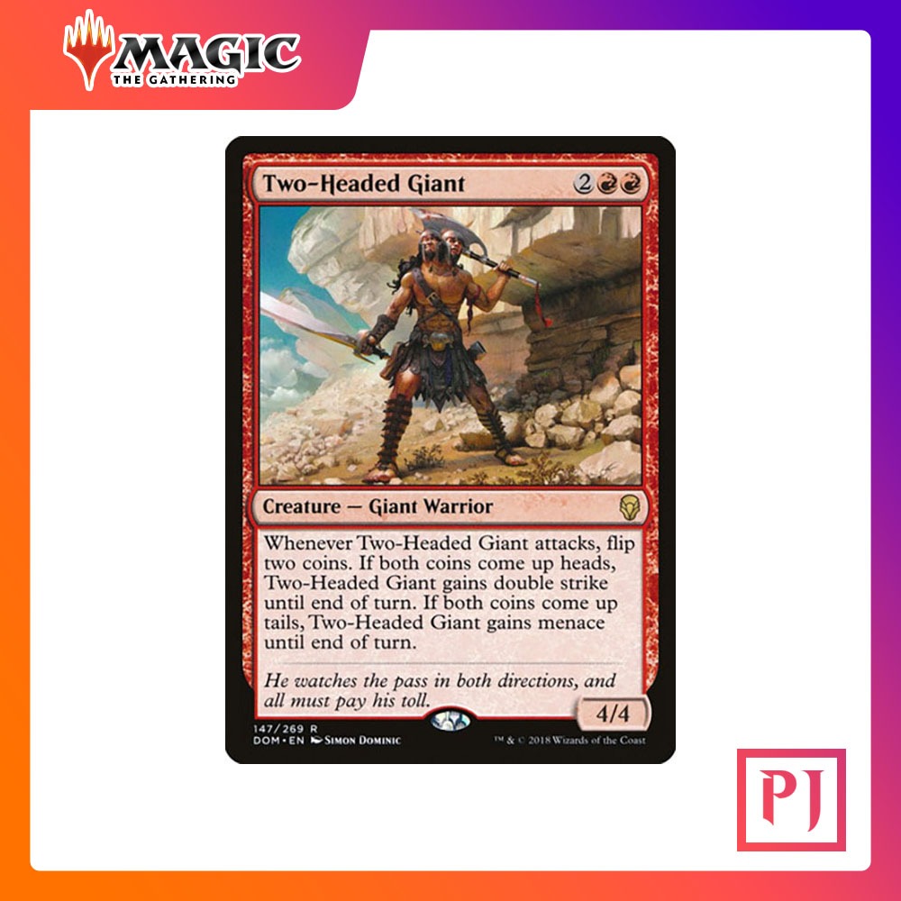 [MTG] TwoHeaded Giant [DOM] [RED] [RARE] [NORMAL] [ENG] (การ์ดเมจิค / Magic the Gathering