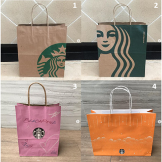 ถุงกระดาษ ถุง แบรนด์ Starbucks ของแท้ ใบใหญ่ มาจาก shop Starbuck แท้ ลายของแบรนด์ สภาพสวย ของใหม่ มือ 1 ใส่ของ