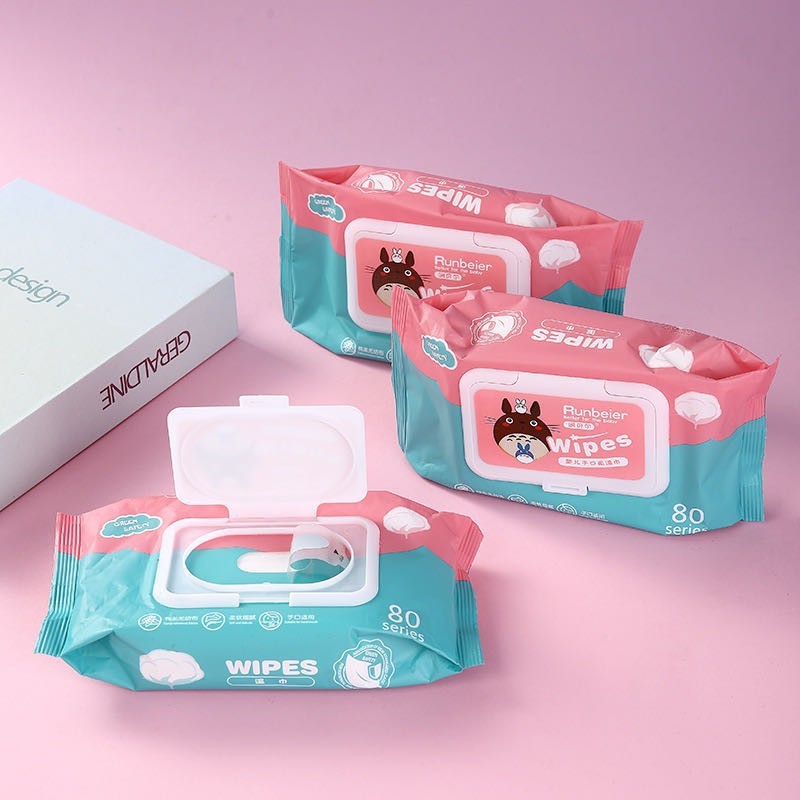 ทิชชูเปียก ทิชชู่เปียกของเด็ก กระดาษเปียก Baby Wipes ผ้านุ่มชุ่มชื่น 1ห่อ80แผ่น รุ่น：Z141 - 4