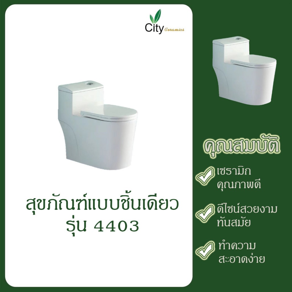 สุขภัณฑ์ชักโครก-แบบชิ้นเดียว-รุ่น-4403-ชักโครกประหยัดน้ำ-แถมฟรีแว็กซ์กันกลิ่นและสายท่อน้ำดี