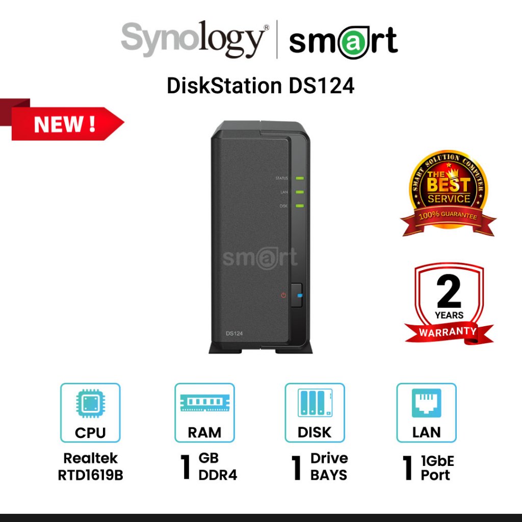[NEW] Synology DiskStation DS124 1-Bay NAS | Shopee Thailand