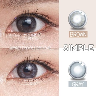 คอนแทคเลนส์ รุ่น Mini Simple สีเทา/ตาล Gray/Brown มีค่าสายตาปกติ (0.00)