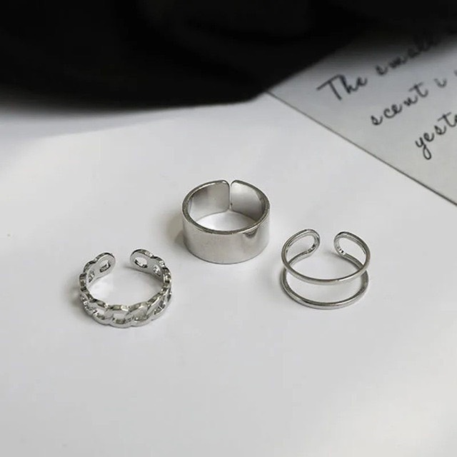 ปรับขนาดได้-แหวนเซ็ท-3-วง-แหวนรูปดาว-แหวนสลักเลขโรมัน-แหวน-แฟชั่น-เครื่องประดับ-สไตล์ญี่ปุ่นเกาหลี-r30