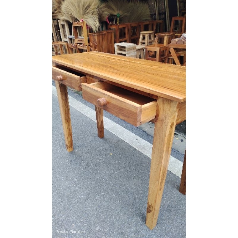โต๊ะไม้สัก-ขนาด-ก40-ย100-ส75-cm