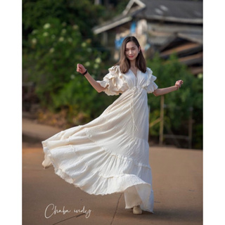 #chabababymaxidress 🌺 #dress #vintage #boho #เดรสยาว #เดรสวินเทจ #โบฮีเมียน