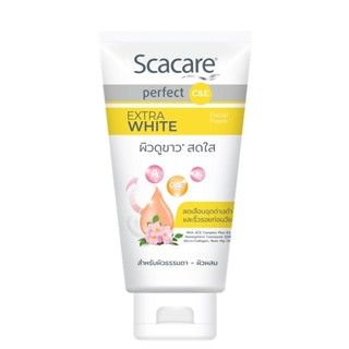 Scacare Perfecting Extra White Facial Foam สกาแคร์ เพอร์เฟคท์ เอ็กตร้า ไวท์ เฟเชียล โฟมล้างหน้าสูตรผิวดูขาวสดใส 50 กรัม