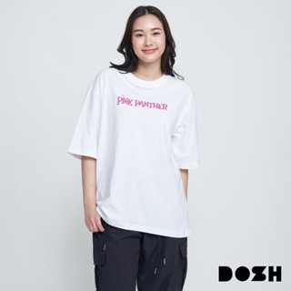 DOSH OVERSIZED SHORT SLEEVE T-SHIRTS PINK PANTHER เสื้อยืดโอเวอร์ไซส์ 9DPPMT5017-WH