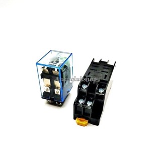 LY2N-J รีเลย์ 12VDC 24VDC 24VAC 110VAC 220VAC พร้อม socket กระแส 10A 250VAC