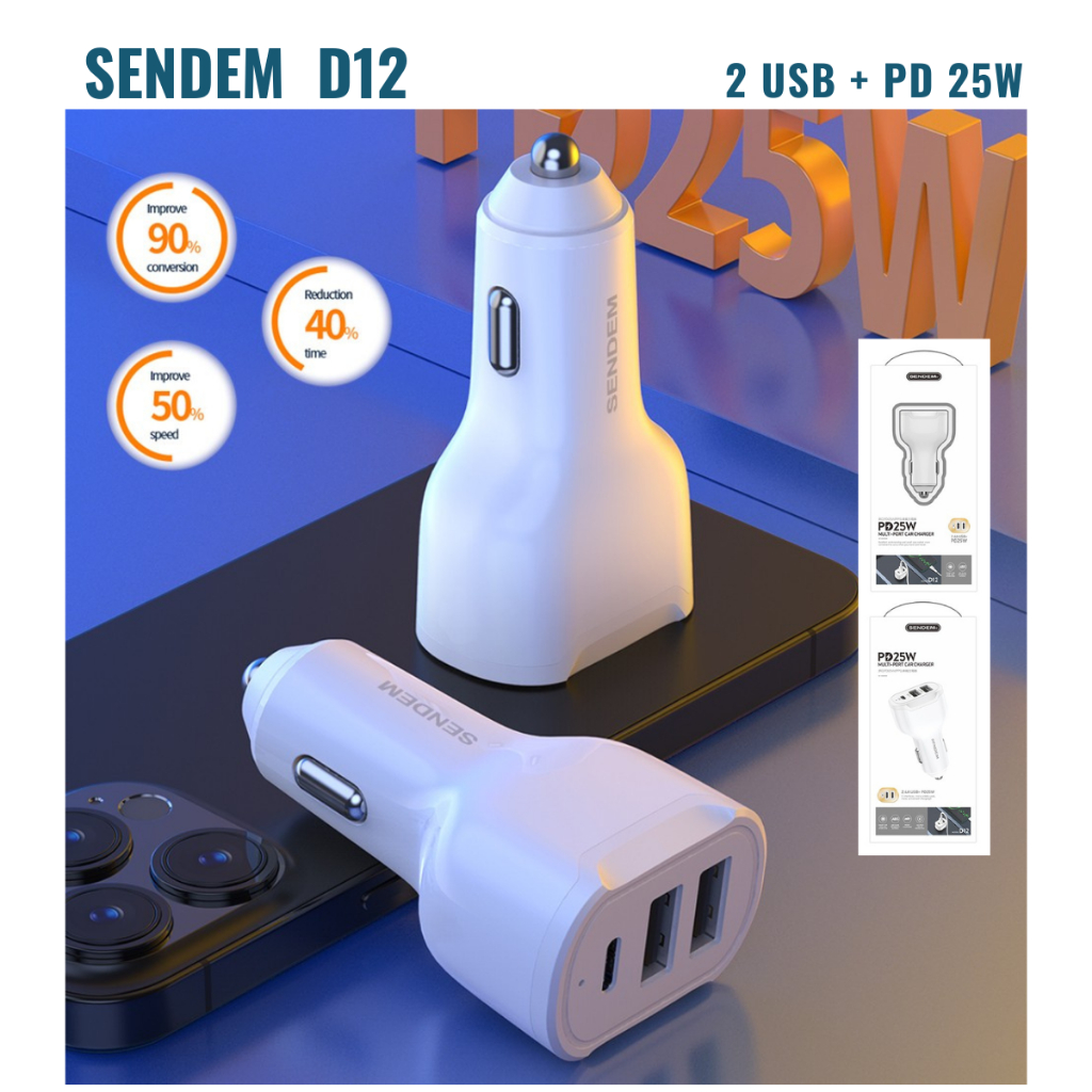 Car Charger Adapter 1PD+2USB Dual port Fast Charging หัวชาร์จไวหัวชาร์จ ...