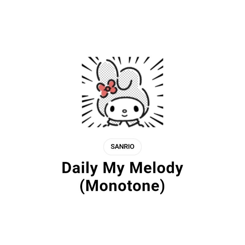 Sticker Line [Japan] Daily My Melody (Monotone) Shopee Thailand