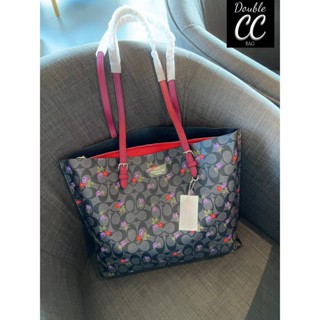 (แท้ 💯%‼ from Factory) Mollie Tote Signature Canvas With Country Floral Print((CM073))