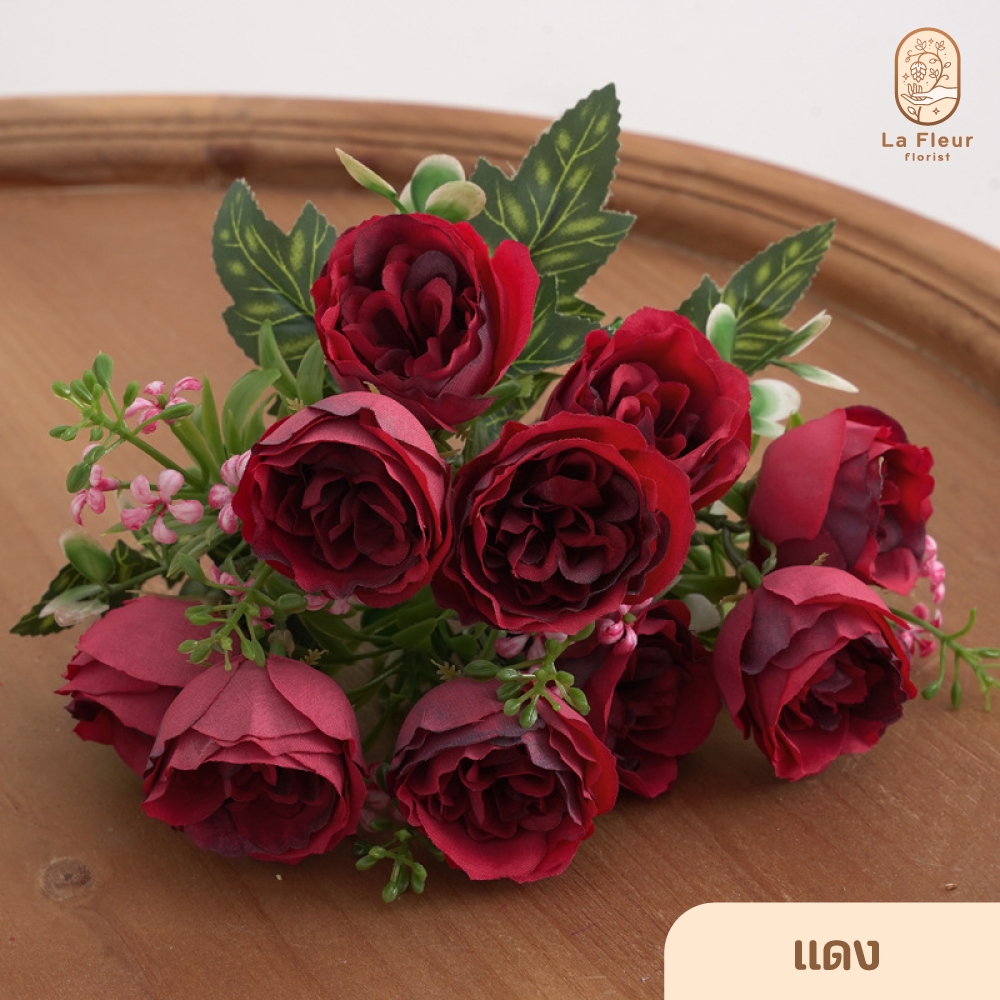 ช่อดอกโบตั๋นประดิษฐ์ 10 ดอก 6 สี ช่อดอกไม้ปลอม ช่อดอกไม้ประดิษฐ์ ช่อ ...