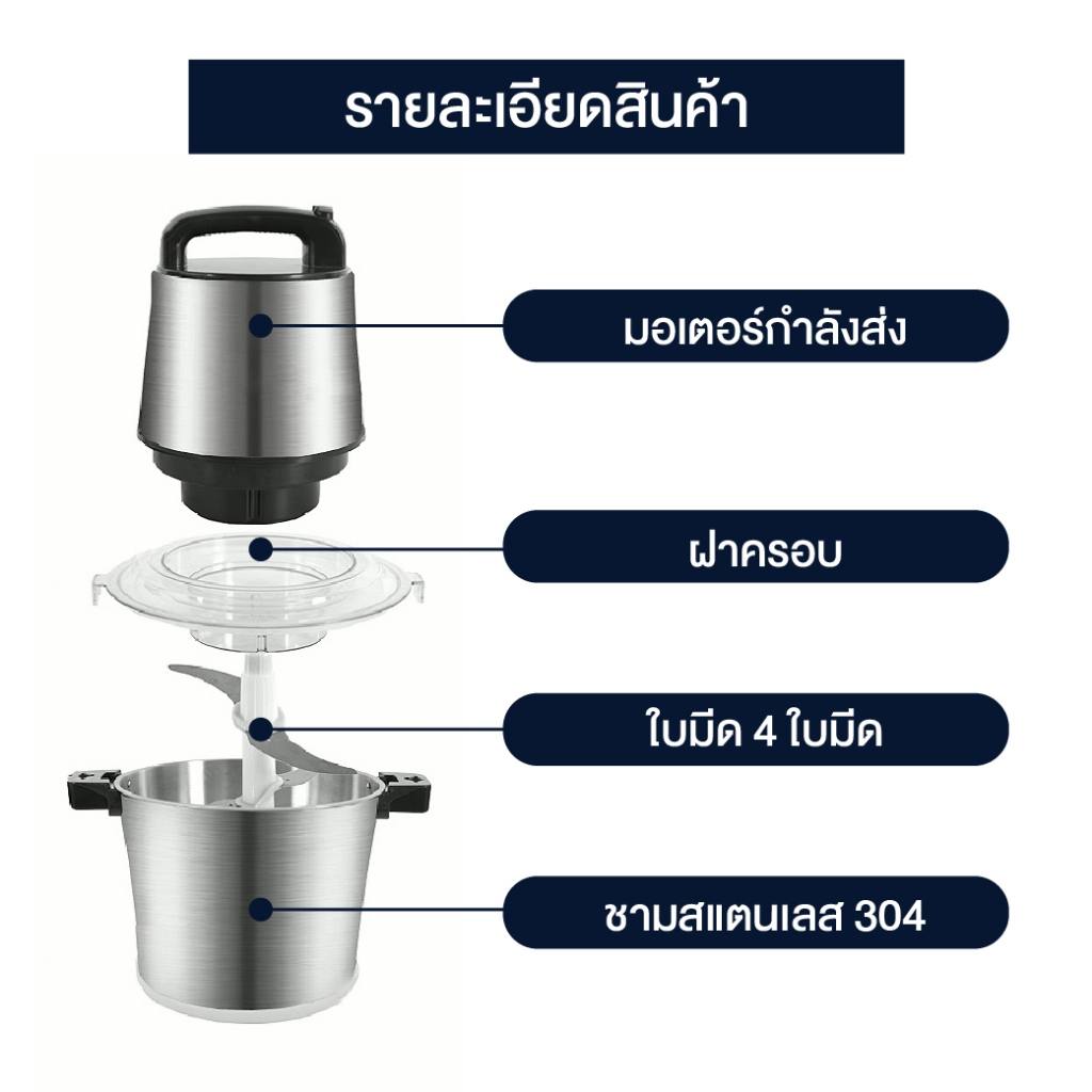 Elife เครื่องปั่น ไฟฟ้า โถ่ปั่น 6-8 ลิตร 500W blender สแตนเลสแท้ ...