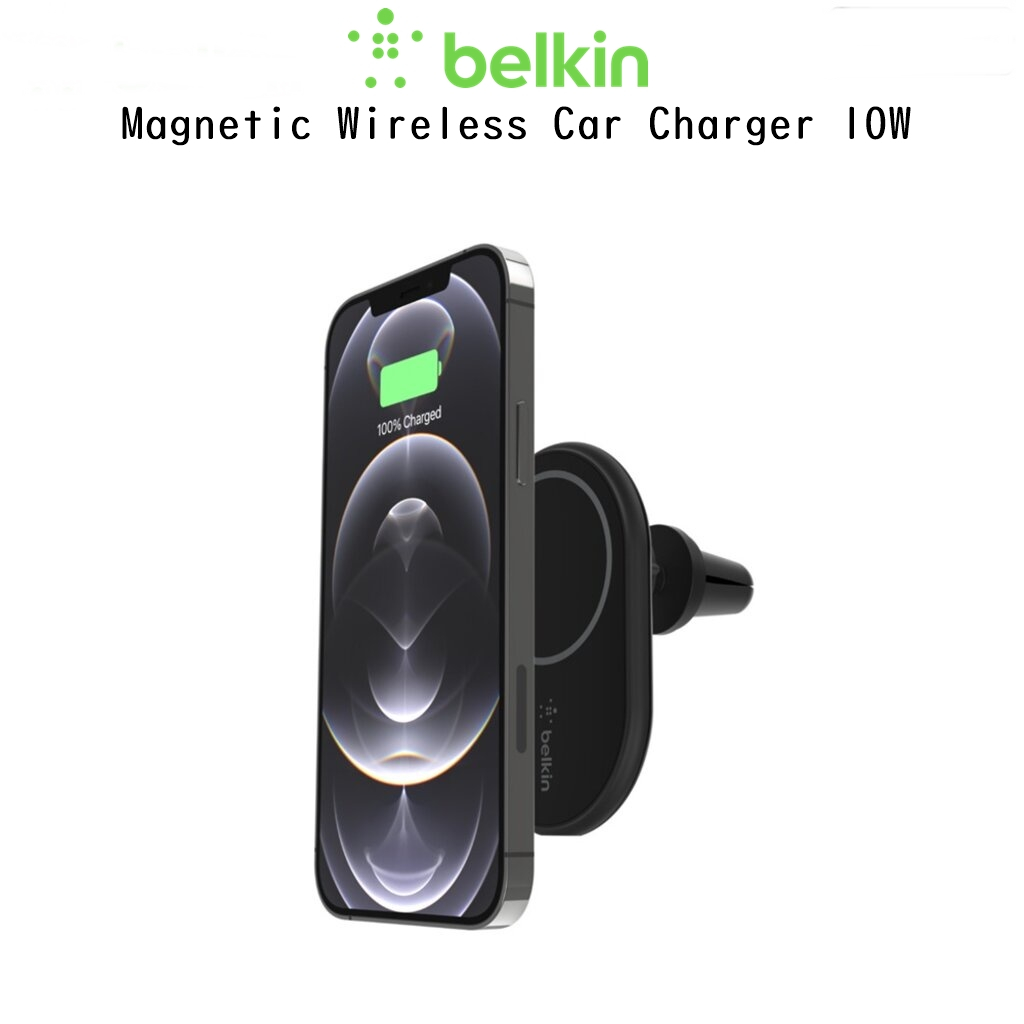 belkin-magnetic-wireless-car-charger-10w-แท่นชาร์จเร็วไร้สายแบบแม่เหล็กเกรดพรีเมี่ยม-สำหรับ-iphone-series-ของแท้100